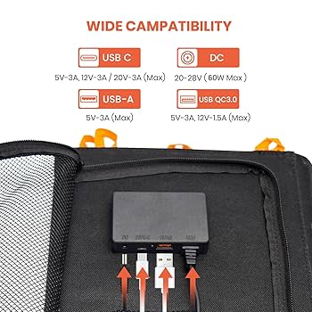 Amazon.com: 60W Portable Solar Panel for Power Station, 24